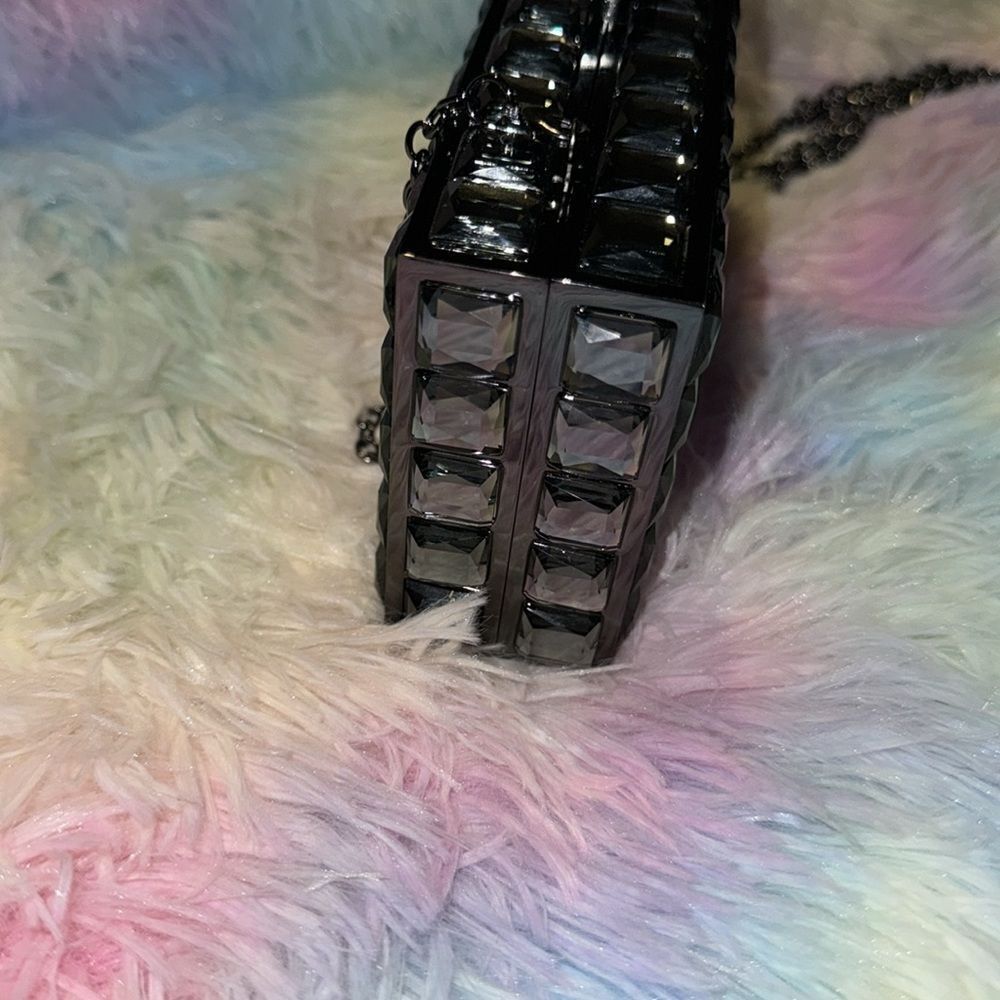 CRYSTAL METAL CLUTCH EVENING BAG y3k - Picture 8 of 8